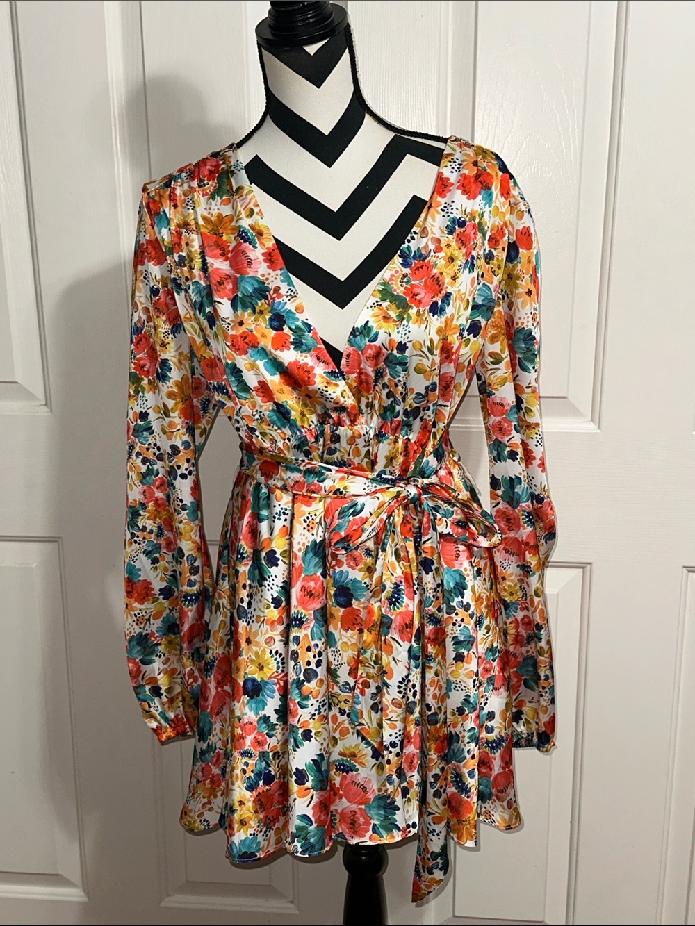 Lovers + Friends Floral Belted Mini Dress